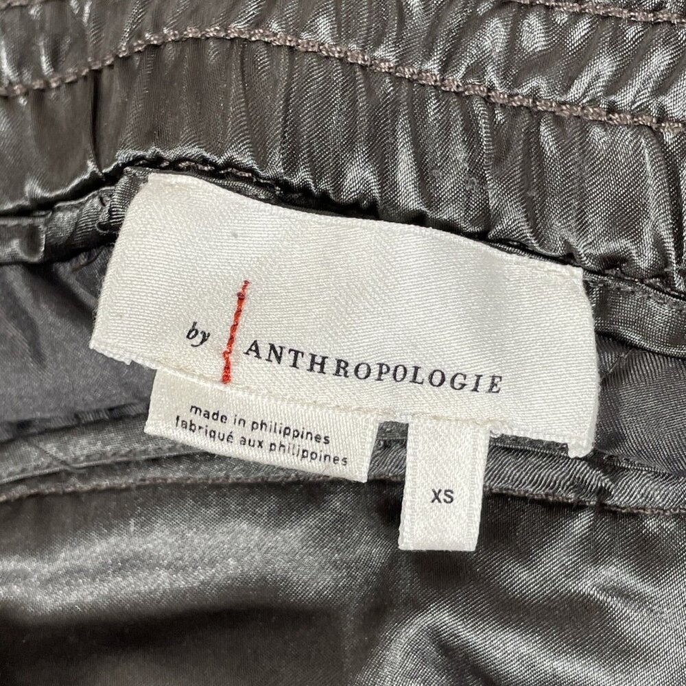 Anthropologie Shimmer Cargo Pants Womens Size Extra Small Dark‎ Brown Green - Picture 3 of 11